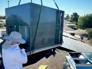 Rooftop AC Installation using crane